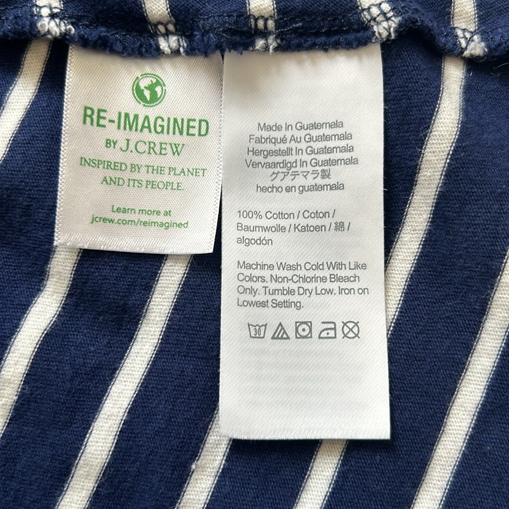 J. Crew Navy/White Striped Tiered Dress Sleeveless Knit Mini Nautical M - Picture 12 of 15